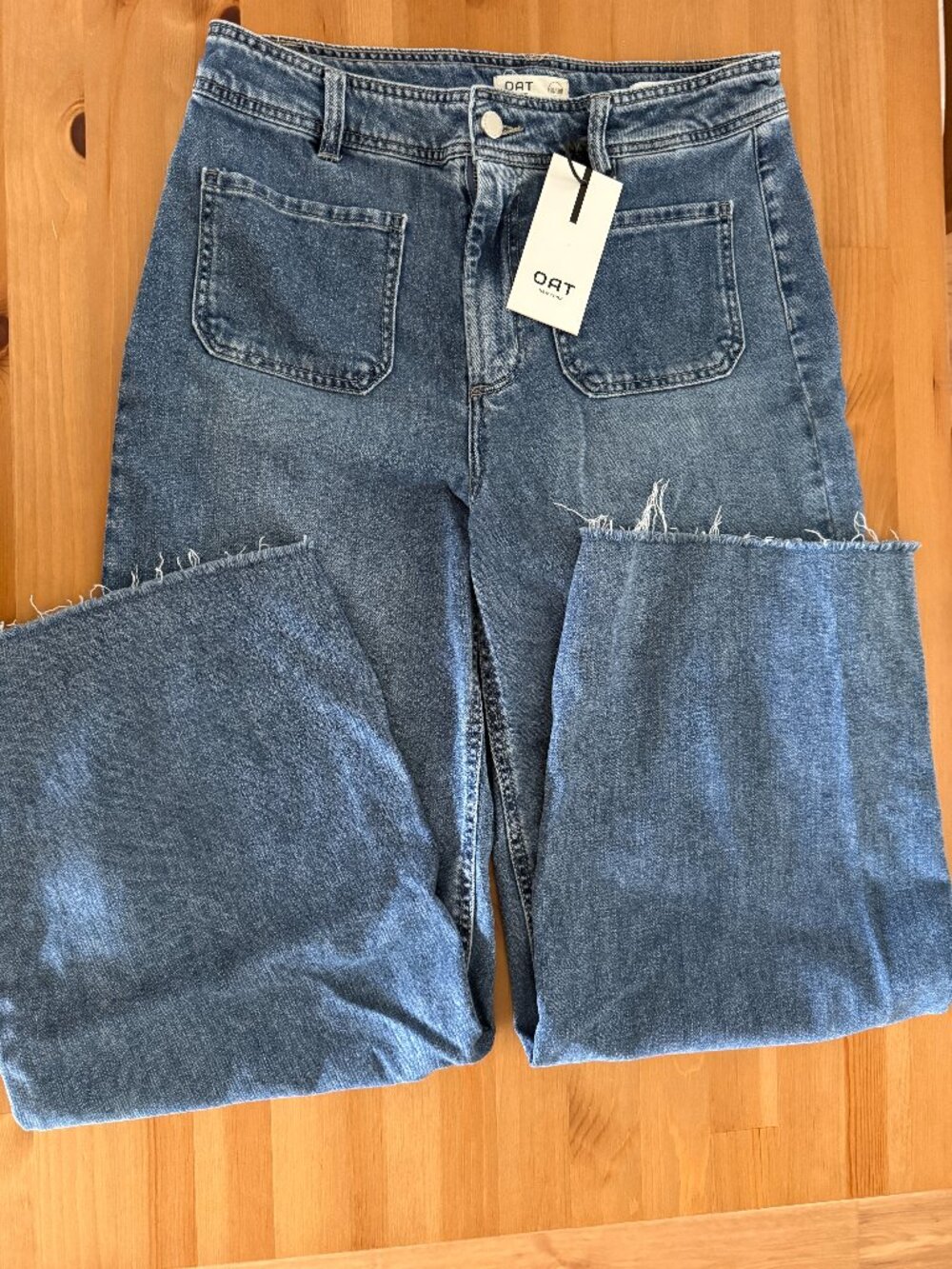 OAT New York Jeans High Waisted Wide Leg Cloud Luxe Denim Women's 30/10